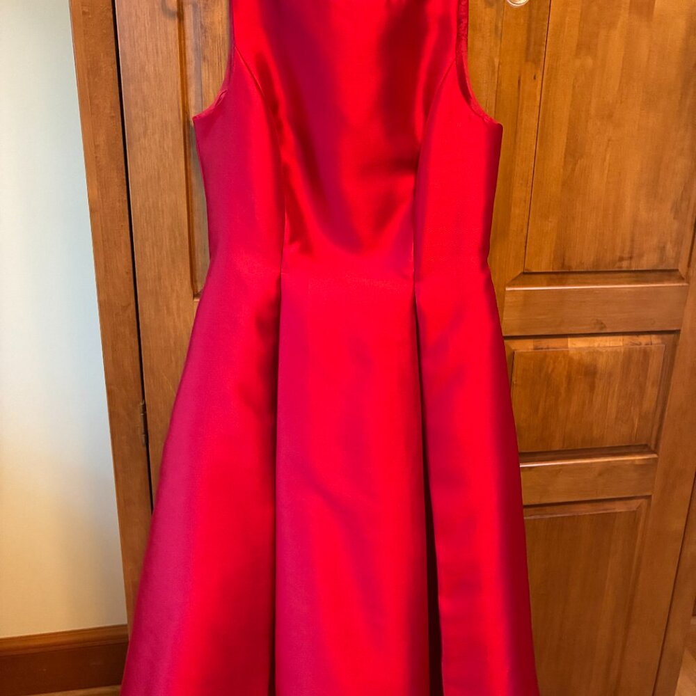 Adrianna Papell Red Mikado Dress Size 8 - Picture 10 of 12